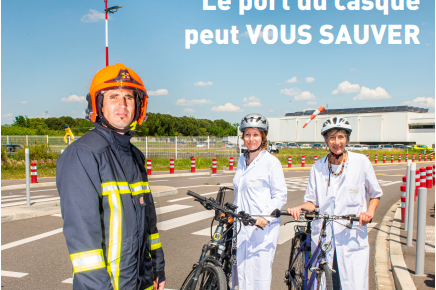 Campagne de prévention port du casque à vélo...